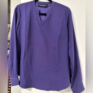 Elizabeth & Clarke Woven Top Roll Cuff With StainTech Amethyst size 4.